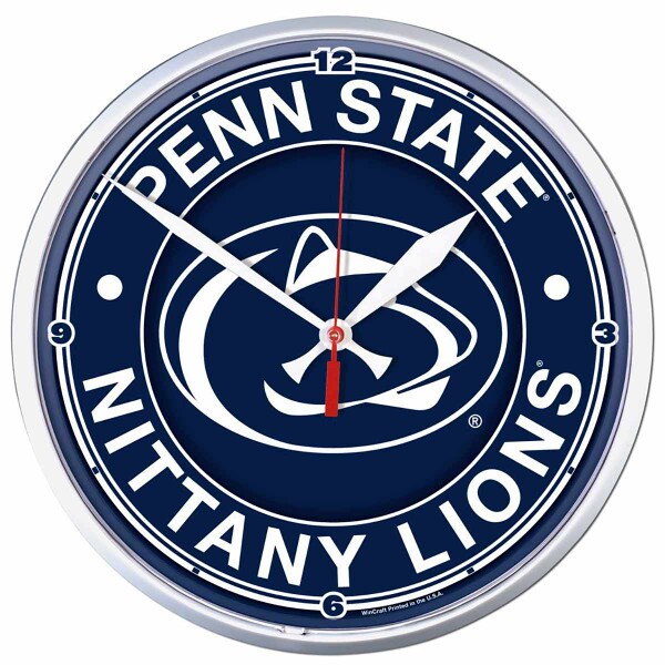 wall clock round Penn State Nittany Lions with Athletic Logo
